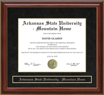 Arkansas State University - Mountain Home (ASUMH) Mahogany Diploma Frame