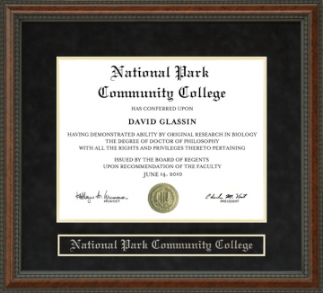 National Park Community College (NPCC) Diploma Frame