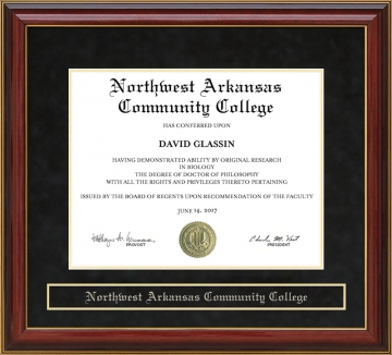 Northwest Arkansas Community College (NWACC) Mahogany Diploma Frame