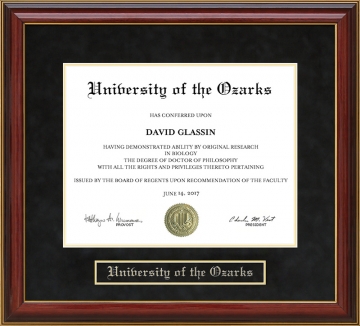 University of the Ozarks Mahogany Diploma Frame