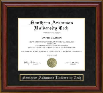 Southern Arkansas University Tech (SAU Tech) Mahogany Diploma Frame