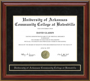 University of Arkansas Community College at Batesville (UACCB) Mahogany Diploma Frame