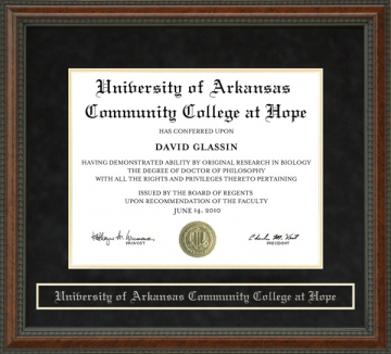 University of Arkansas Community College at Hope (UACCH) Diploma Frame