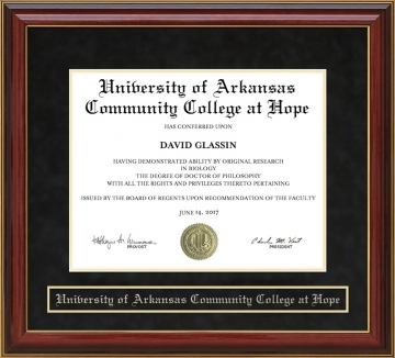 University of Arkansas Community College at Hope (UACCH) Mahogany Diploma Frame