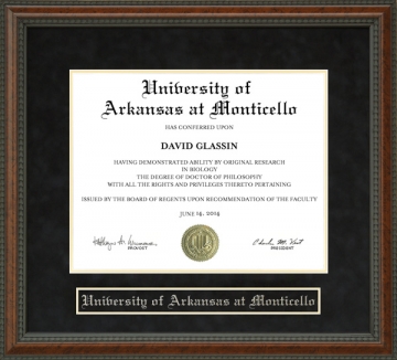 University of Arkansas at Monticello Diploma Frame