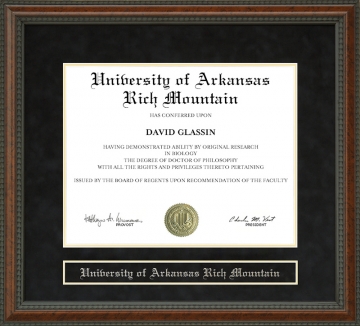 University of Arkansas Rich Mountain Diploma Frame