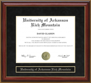 University of Arkansas Rich Mountain Mahogany Diploma Frame