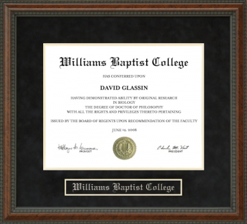 Williams Baptist College Diploma Frame