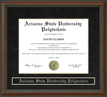 Arizona State University Polytechnic (ASU Poly) Diploma Frame