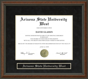 Arizona State University West (ASU West) Diploma Frame