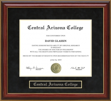 Central Arizona College (CAC) Mahogany Diploma Frame