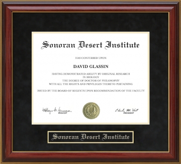 Sonoran Desert Institute Mahogany Diploma Frame