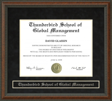 Thunderbird School of Global Management Diploma Frame