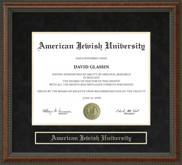 American Jewish University (AJU) Diploma Frame