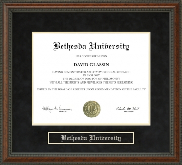 Bethesda University Diploma Frame