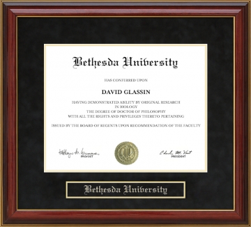 Bethesda University Mahogany Diploma Frame