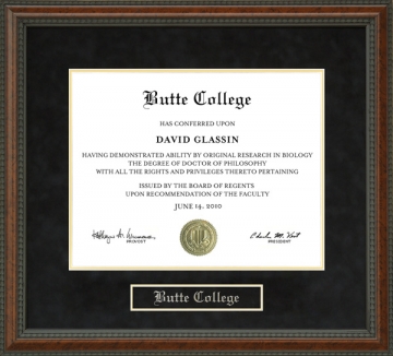 Butte College Diploma Frame