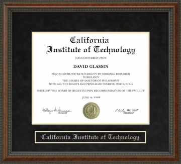 California Institute of Technology (Cal Tech) Diploma Frame