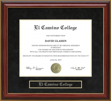 El Camino College Mahogany Diploma Frame