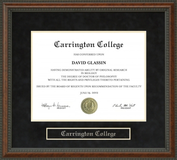 Carrington College Diploma Frame