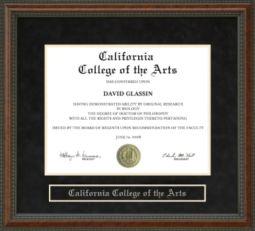 California College of the Arts (CCA) Diploma Frame