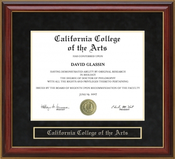 California College of the Arts (CCA) Mahogany Diploma Frame