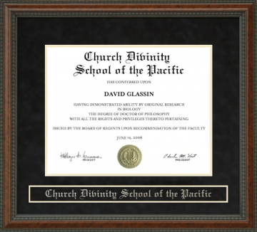 Church Divinity School of the Pacific (CDSP) Diploma Frame