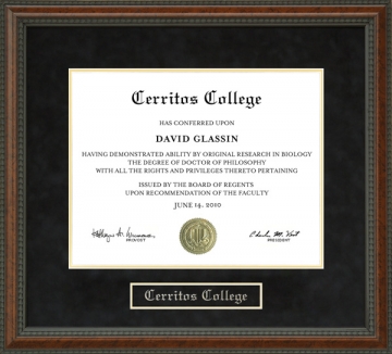 Cerritos College Diploma Frame