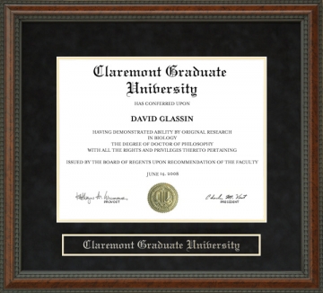 Claremont Graduate University (CGU) Diploma Frame