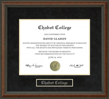 Chabot College Diploma Frame