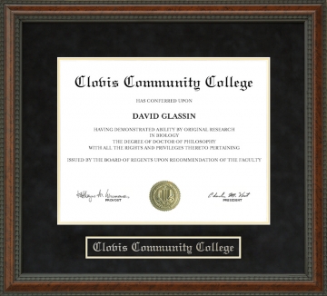 Clovis Community College Diploma Frame