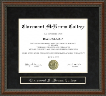 Claremont McKenna College (CMC) Diploma Frame