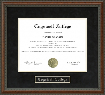 Cogswell College Diploma Frame