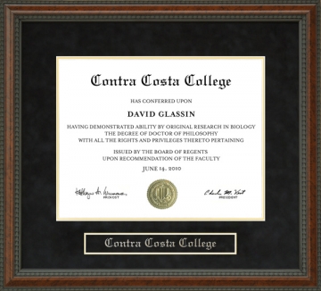 Contra Costa College Diploma Frame