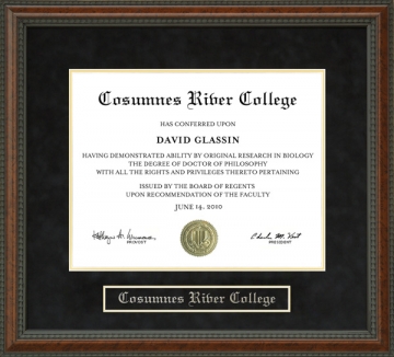 Cosumnes River College Diploma Frame