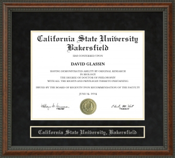 California State University, Bakersfield (CSUB) Diploma Frame