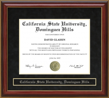 California State University, Dominguez Hills (CSUDH) Mahogany Diploma Frame