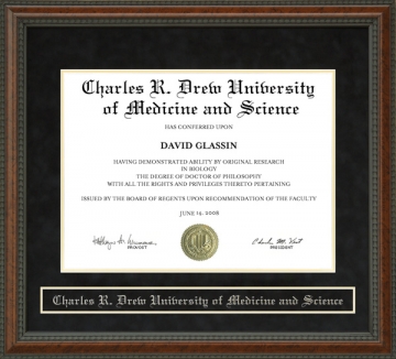 Charles R. Drew University of Medicine and Science Diploma Frame