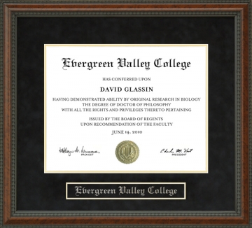 Evergreen Valley College (EVC) Diploma Frame