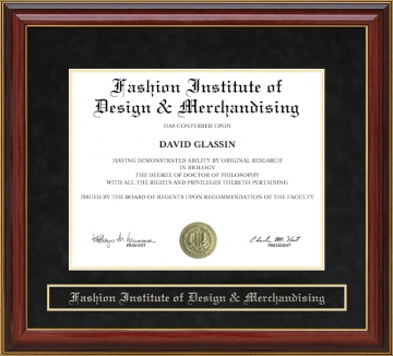 Fashion Institute of Design & Merchandising Mahogany Diploma Frame