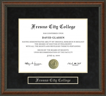 Fresno City College Diploma Frame