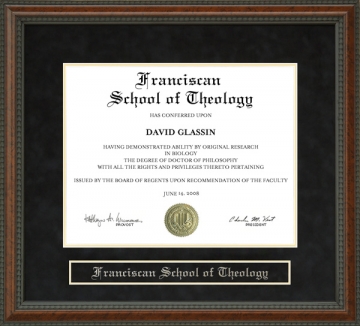 Franciscan School of Theology (FST) Diploma Frame