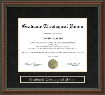 Graduate Theological Union (GTU) Diploma Frame