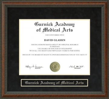 Gurnick Academy of Medical Arts Diploma Frame