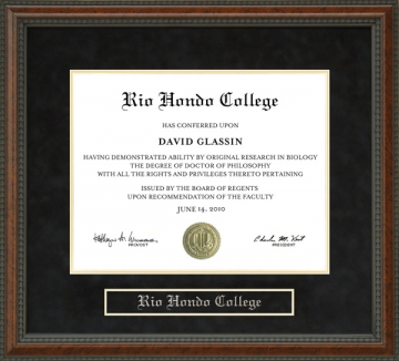 Rio Hondo College Diploma Frame