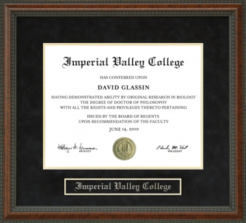 Imperial Valley College Diploma Frame