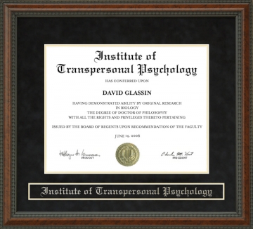 Institute of Transpersonal Psychology (ITP) Diploma Frame