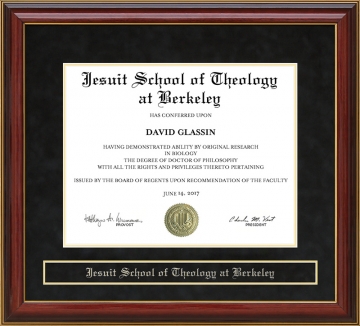 Jesuit School of Theology at Berkeley (JSTB) Mahogany Diploma Frame