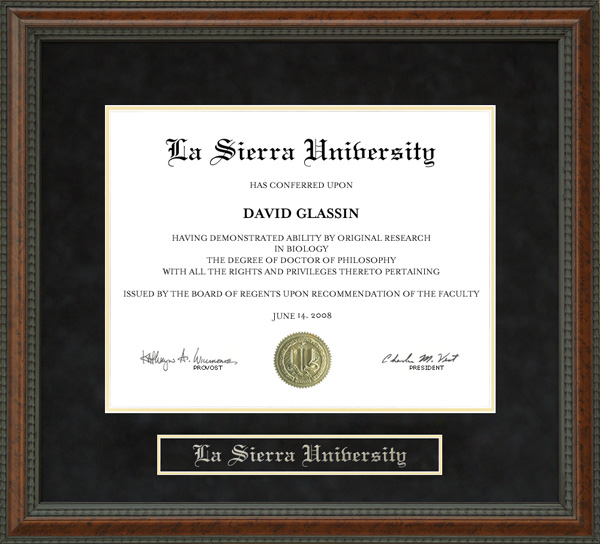 La Sierra University diploma frame campus certificate graduate college degree frames framing outlets gift graduation plaque document graduate