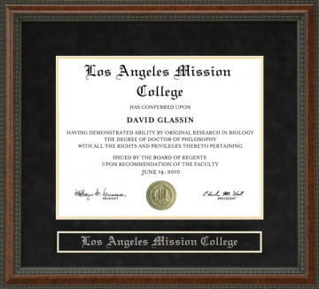 Los Angeles Mission College (LAMC) Diploma Frame